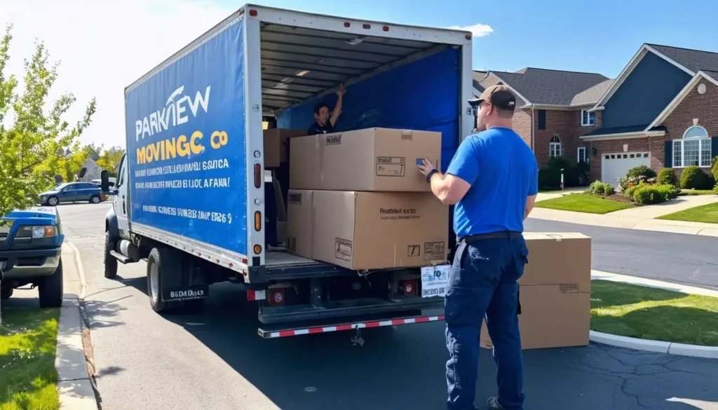 The Parkview Moving Co team expertly loads furniture into a truck.