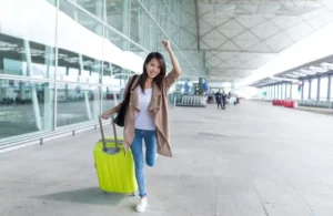 woman going to the airport to travel